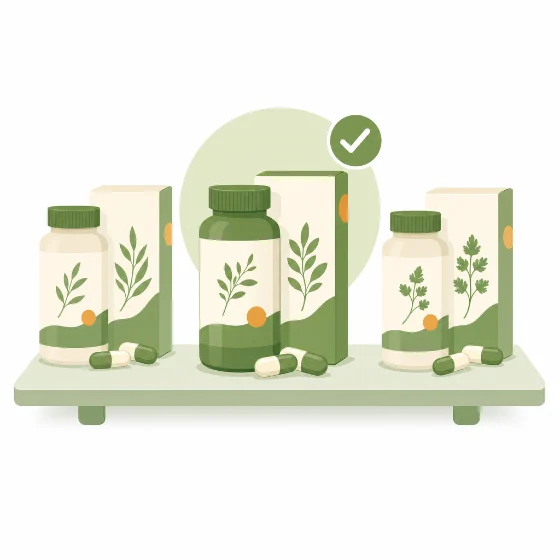 Ilustrasi memilih produk herbal